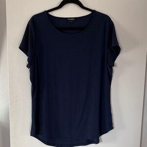 Roz & Ali Classic Navy Blue Short Sleeve Top